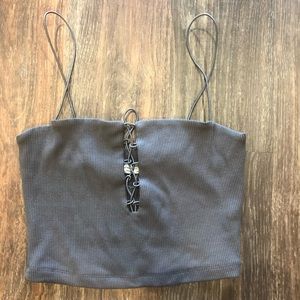 Free People Grey Cropped Cami